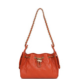 Chanel Mini 25 Hobo Bag Dark Orange Caviar Antique Gold Hardware - Thumbnail View 7