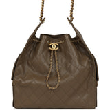 Chanel Medium 25 Hobo Bag Dark Khaki Caviar Antique Gold Hardware - Thumbnail View 1
