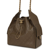 Chanel Medium 25 Hobo Bag Dark Khaki Caviar Antique Gold Hardware - Thumbnail View 5