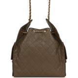 Chanel Medium 25 Hobo Bag Dark Khaki Caviar Antique Gold Hardware - Thumbnail View 4
