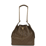 Chanel Medium 25 Hobo Bag Dark Khaki Caviar Antique Gold Hardware - Thumbnail View 7