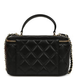 Chanel Small Top Handle Vanity Case Black Lambskin Light Gold Hardware - Thumbnail View 4