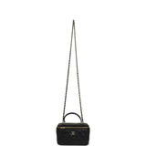 Chanel Small Top Handle Vanity Case Black Lambskin Light Gold Hardware - Thumbnail View 7