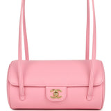 Chanel Preppy Coco Bowling Bag Pink Shiny Caviar Brushed Gold Hardware - Thumbnail View 1
