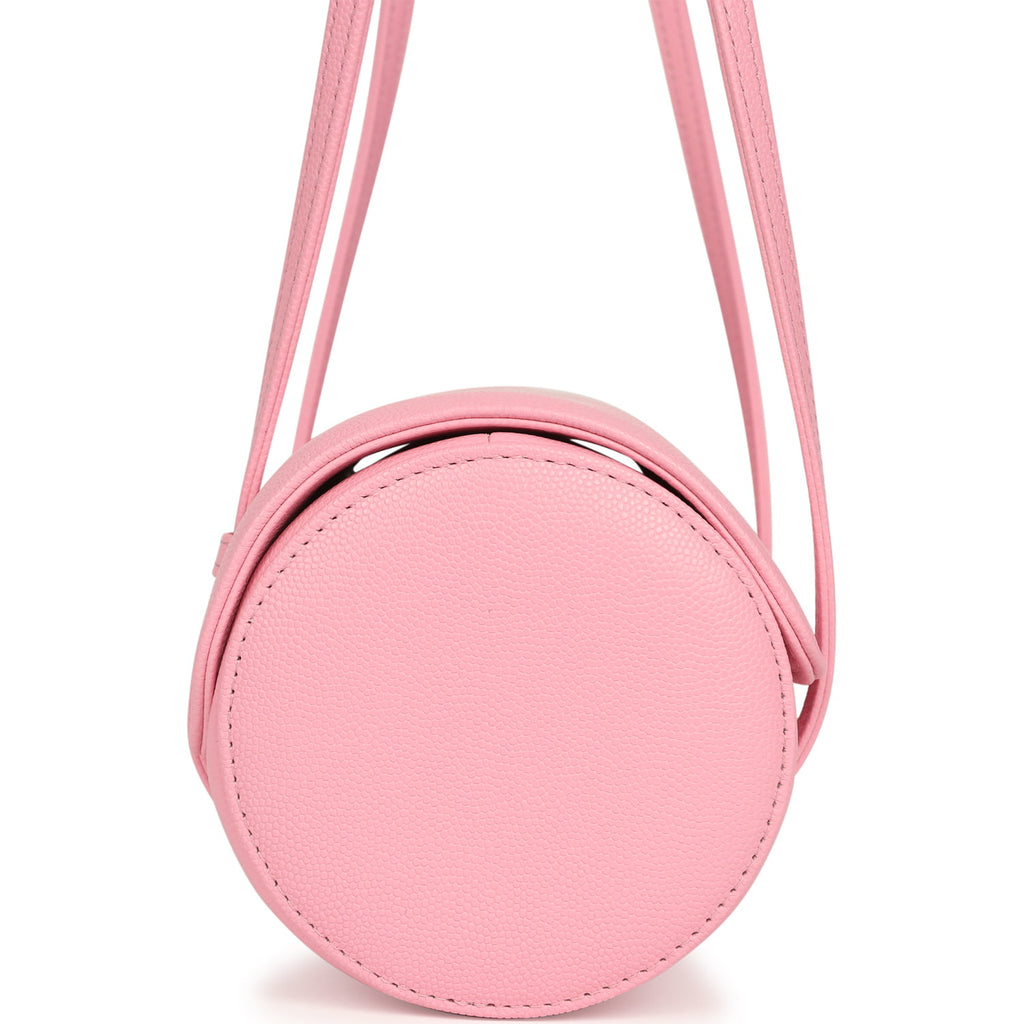 Chanel Preppy Coco Bowling Bag Pink Shiny Caviar Brushed Gold Hardware
