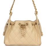 Chanel Mini 25 Hobo Bag Light Beige Caviar Antique Gold Hardware - Thumbnail View 1
