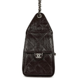 Chanel Small 25 Hobo Bag Dark Brown Shiny Aged Calfskin Silver Hardware - Thumbnail View 3