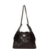Chanel Small 25 Hobo Bag Dark Brown Shiny Aged Calfskin Silver Hardware - Thumbnail View 6