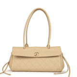 Chanel Small East West Shopping Tote Light Beige Caviar Gold Hardware