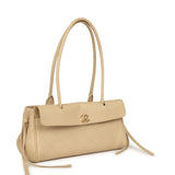 Chanel Small East West Shopping Tote Light Beige Caviar Gold Hardware