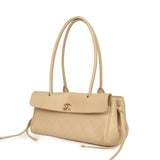 Chanel Small East West Shopping Tote Light Beige Caviar Gold Hardware