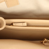 Chanel Small East West Shopping Tote Light Beige Caviar Gold Hardware