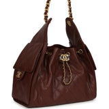 Chanel Small 25 Hobo Bag Brown Caviar Antique Gold Hardware - Thumbnail View 2