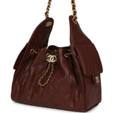 Chanel Small 25 Hobo Bag Brown Caviar Antique Gold Hardware - Thumbnail View 5