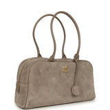 Chanel Large "Perfect Bowling" Bag Dark Beige Suede Gold Hardware - Thumbnail View 2
