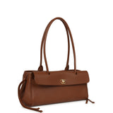 Chanel Small East West Shopping Tote Brown Caviar Gold Hardware