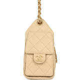 Chanel Mini 25 Hobo Bag Light Beige Caviar Antique Gold Hardware - Thumbnail View 3