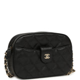 Chanel Mini Camera Case Clutch with Chain Black Caviar Light Gold Hardware - Thumbnail View 2