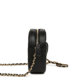 Chanel Mini Camera Case Clutch with Chain Black Caviar Light Gold Hardware - Thumbnail View 3