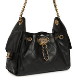 Chanel Mini 25 Hobo Bag Black Caviar Antique Gold Hardware - Thumbnail View 2