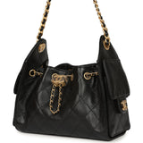 Chanel Mini 25 Hobo Bag Black Caviar Antique Gold Hardware - Thumbnail View 5