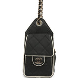 Chanel Mini 25 Hobo Bag Black and White Calfskin Light Gold Hardware - Thumbnail View 3