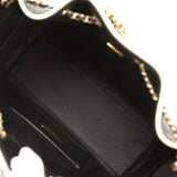 Chanel Mini 25 Hobo Bag Black and White Calfskin Light Gold Hardware - Thumbnail View 8