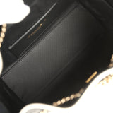 Chanel Mini 25 Hobo Bag Black and White Calfskin Light Gold Hardware - Thumbnail View 9