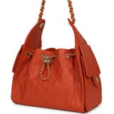 Chanel Small 25 Hobo Bag Dark Orange Caviar Antique Gold Hardware - Thumbnail View 5