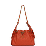 Chanel Small 25 Hobo Bag Dark Orange Caviar Antique Gold Hardware - Thumbnail View 7