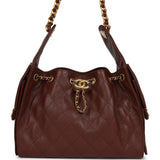 Chanel Small 25 Hobo Bag Brown Caviar Antique Gold Hardware - Thumbnail View 1