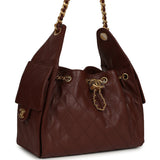 Chanel Small 25 Hobo Bag Brown Caviar Antique Gold Hardware - Thumbnail View 2