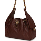 Chanel Small 25 Hobo Bag Brown Caviar Antique Gold Hardware - Thumbnail View 5
