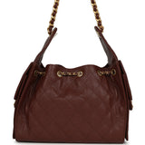 Chanel Small 25 Hobo Bag Brown Caviar Antique Gold Hardware - Thumbnail View 4