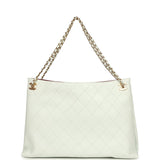Chanel Large "Eyes on You" CC Shopping Bag Light Blue Lambskin Gold Hardware - Thumbnail View 1