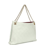 Chanel Large "Eyes on You" CC Shopping Bag Light Blue Lambskin Gold Hardware - Thumbnail View 2