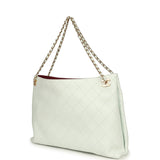 Chanel Large "Eyes on You" CC Shopping Bag Light Blue Lambskin Gold Hardware - Thumbnail View 5