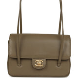 Chanel Small Preppy Coco Flap Bag Dark Khaki Shiny Caviar Brushed Gold Hardware - Thumbnail View 1