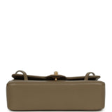 Chanel Small Preppy Coco Flap Bag Dark Khaki Shiny Caviar Brushed Gold Hardware - Thumbnail View 6