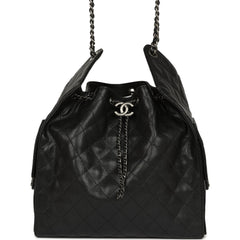 Chanel Medium 25 Hobo Bag Black Caviar Aged Ruthenium Hardware