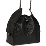 Chanel Medium 25 Hobo Bag Black Caviar Aged Ruthenium Hardware - Thumbnail View 2