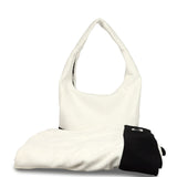 Chanel CC Beach Hobo Bag and Towel Set White and Black Terry Silver Hardware - Thumbnail View 1