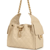 Pre-owned Chanel Small 25 Hobo Bag Beige Caviar Antique Gold Hardware - Thumbnail View 5