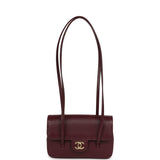 Chanel Mini Preppy Coco Clutch with Straps Dark Burgundy Shiny Caviar Brushed Gold Hardware