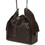 Chanel Medium 25 Hobo Bag Dark Brown Shiny Aged Calfskin Silver Hardware - Thumbnail View 5