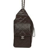 Chanel Medium 25 Hobo Bag Dark Brown Shiny Aged Calfskin Silver Hardware - Thumbnail View 3