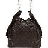 Chanel Medium 25 Hobo Bag Dark Brown Shiny Aged Calfskin Silver Hardware - Thumbnail View 4