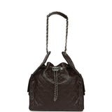Chanel Medium 25 Hobo Bag Dark Brown Shiny Aged Calfskin Silver Hardware - Thumbnail View 7