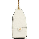 Chanel Small 25 Hobo Bag White Raffia and Black Calfskin Antique Gold Hardware - Thumbnail View 3
