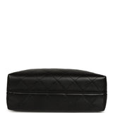Chanel Small Coco Base Hobo Bag Grey Suede and Black Shiny Lambskin Brushed Gold Hardware - Thumbnail View 6